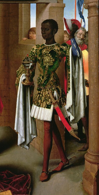 Adoración de los Magos, panel central del Tríptico de la Adoración de los Magos, c.1470-72 (detalle) de Hans Memling